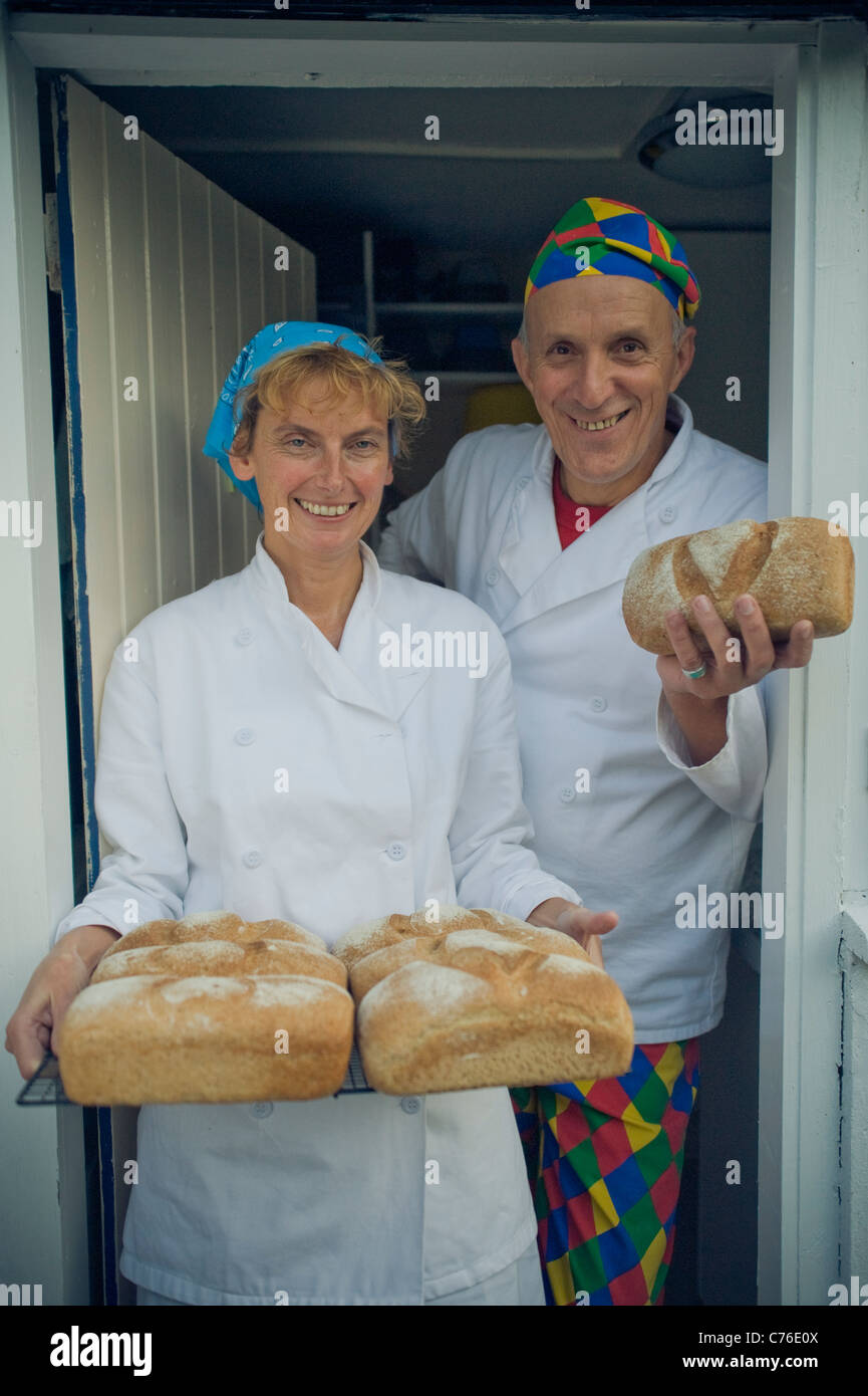 Penny und Dragan vom Bäcker Liebe Brote, der kleinste Bäcker der Welt Stockfoto