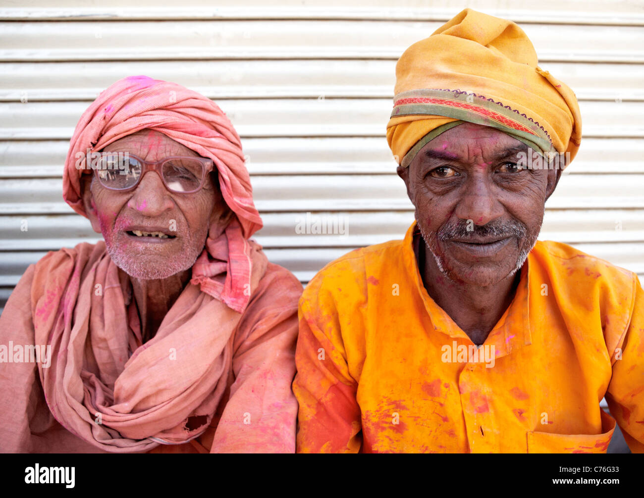 Indischen Sadhus Pushkar Rajasthan Indien Stockfoto