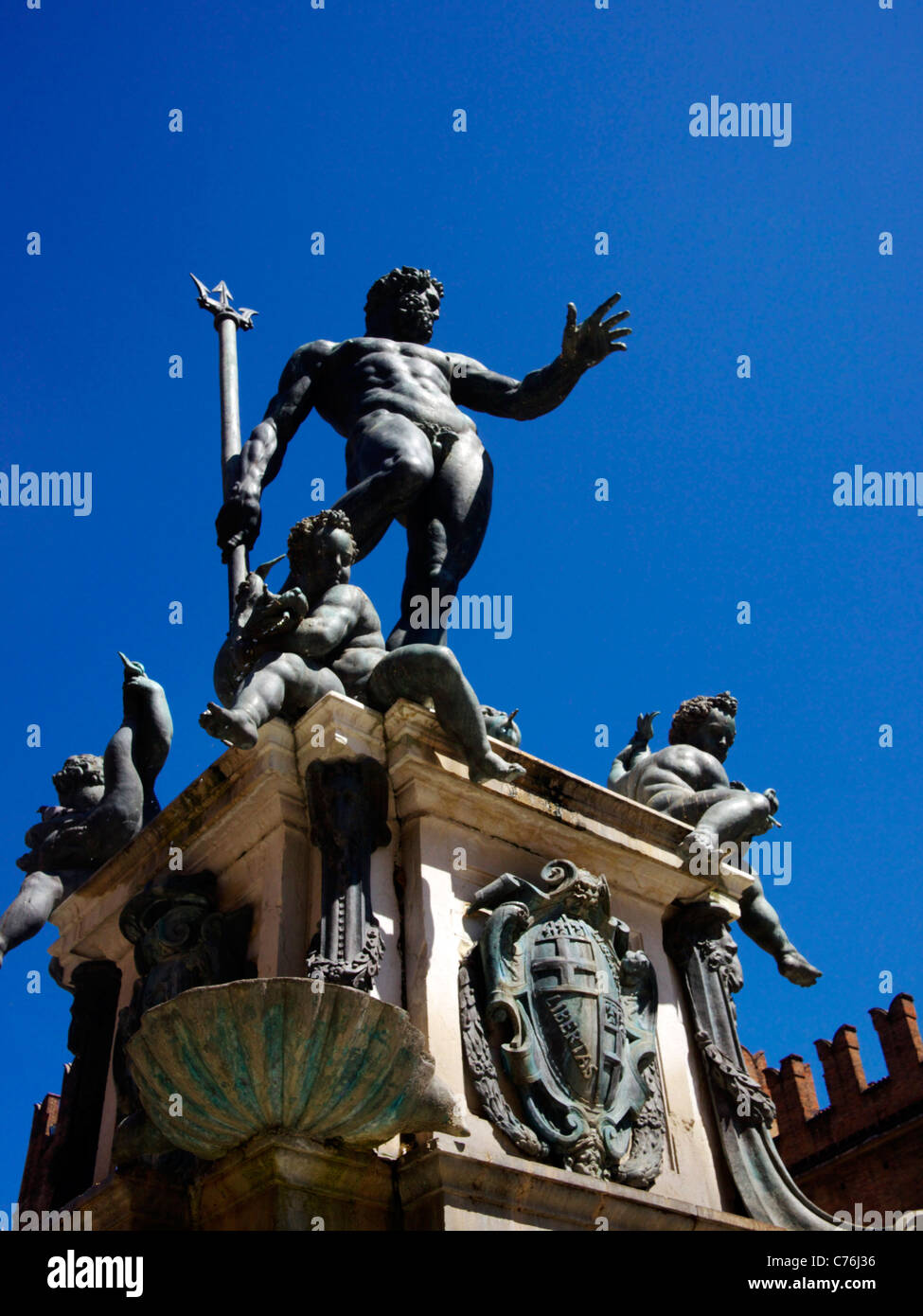 Brunnen von Neptun, Bologna Stockfoto