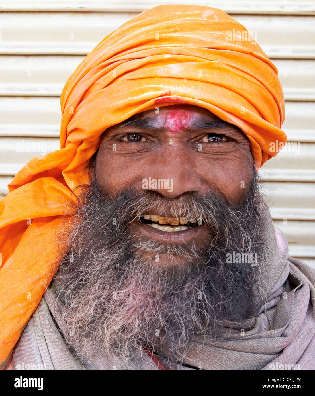 Indischen Sadhu am Holi Festival Mathura India Stockfoto