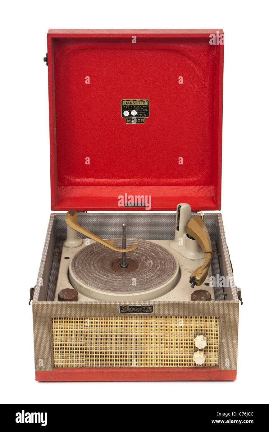 Jahrgang 1960 Dansette Major 4-Gang tragbare Plattenspieler Stockfoto