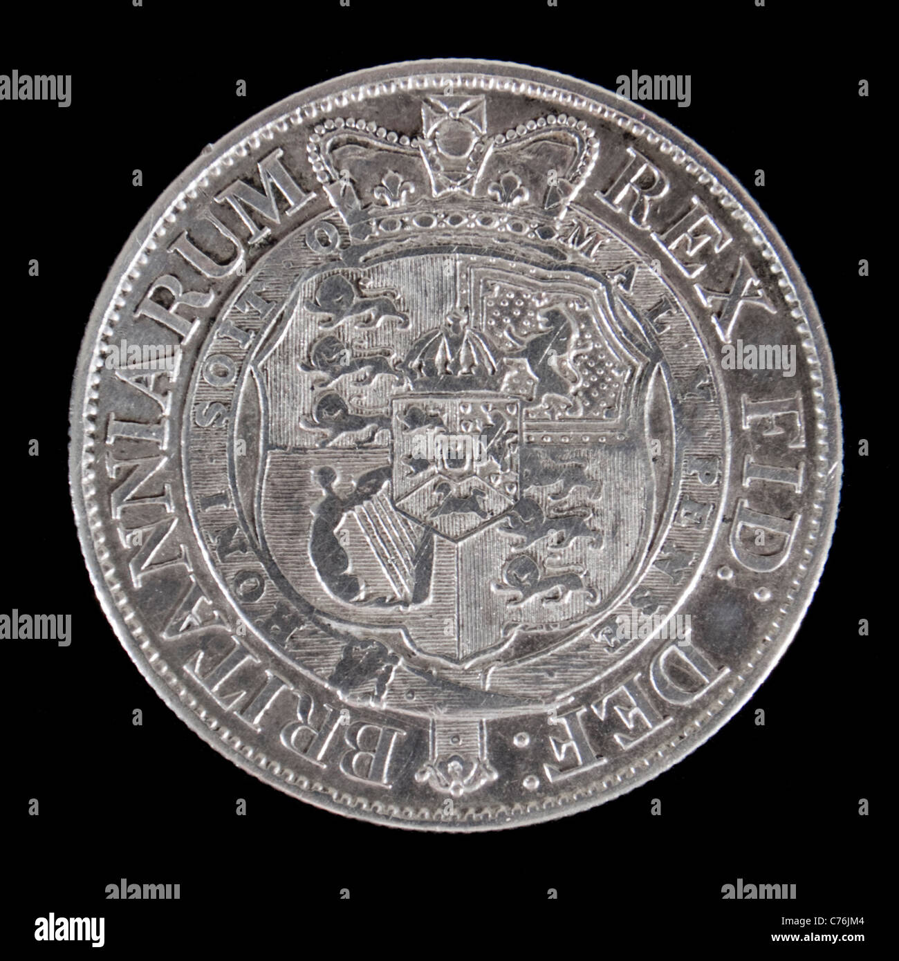 1819 antike George III Silber werthielt Münze (rückwärts) Stockfoto