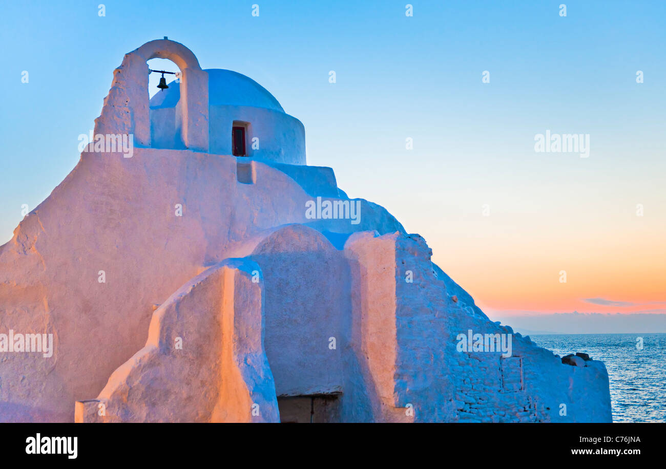 Griechenland, Kykladen, Mykonos, Chora Kirche der Panagia Paraportiani Stockfoto