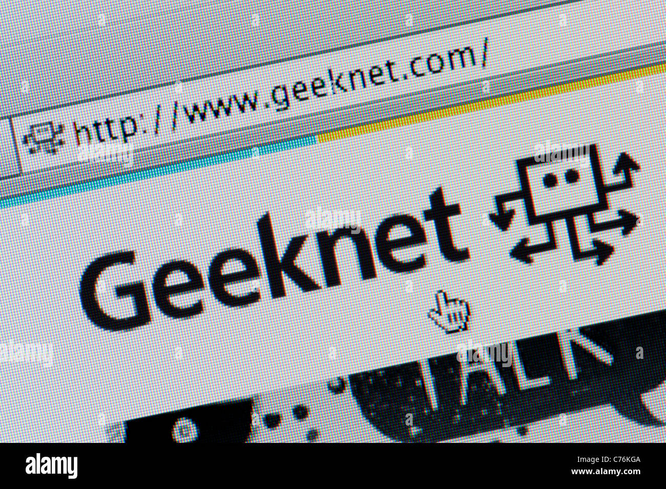 Nahaufnahme des Geeknet Logos, wie auf ihrer Website zu sehen. (Nur zur redaktionellen Verwendung: print, TV, e-Book und redaktionelle Webseite). Stockfoto