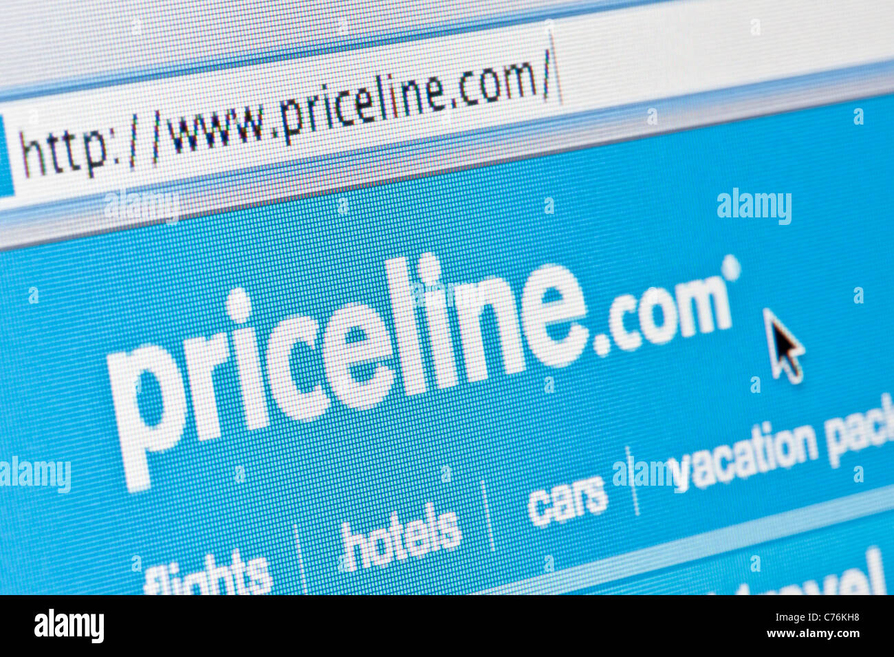 Nahaufnahme von Priceline-Logo auf ihrer Website gesehen. (Nur zur redaktionellen Verwendung: print, TV, e-Book und redaktionelle Webseite). Stockfoto
