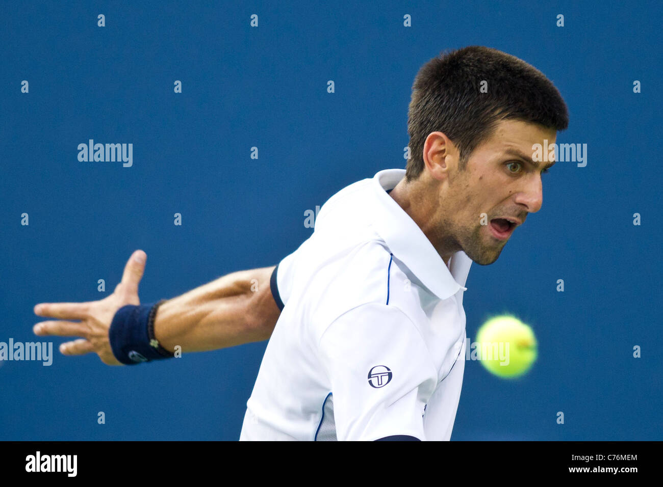 Novak Djokovic (SRB) Sieger der Herren-Finale bei den 2011 US Open Tennis Championships. Stockfoto