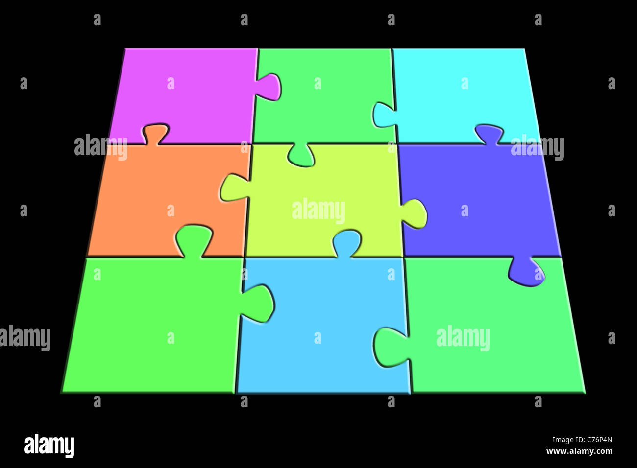 gelöste Jigsaw puzzle Stockfoto