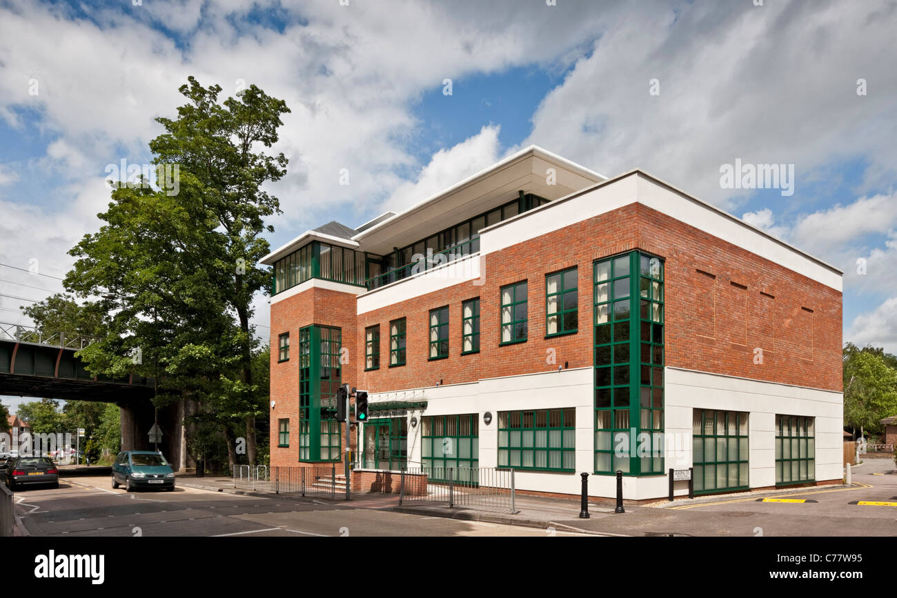 Die Büros von Howard Cottage-Wohnungsbaugesellschaft in Letchworth, Hertfordshire. Stockfoto