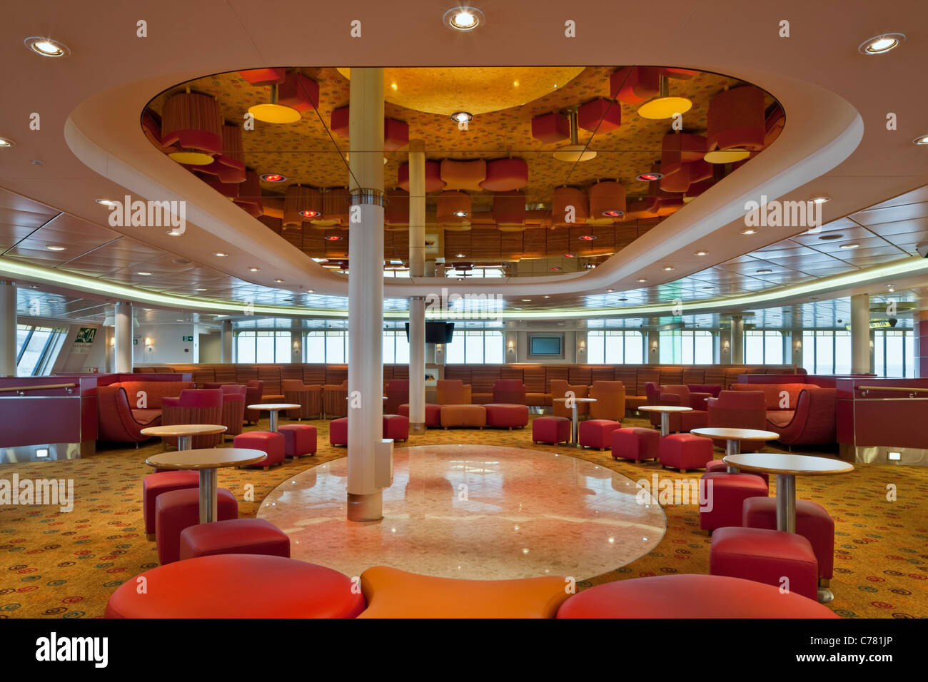 Lounge im Geiste der Großbritannien, P & O Fähre Stockfoto