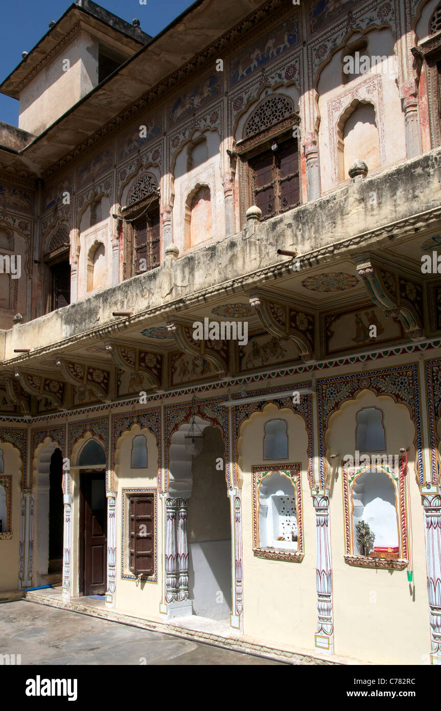 Haveli in Restaurierung Mandawa Shekhawati Rajasthan Nordindien Stockfoto
