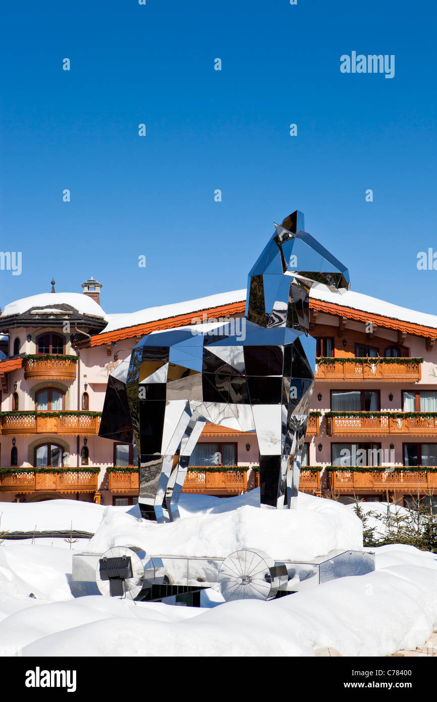 Exklusives Hotel Cheval Blanc, Courchevel, Savoie, Rhône-Alpes, Frankreich. Stockfoto