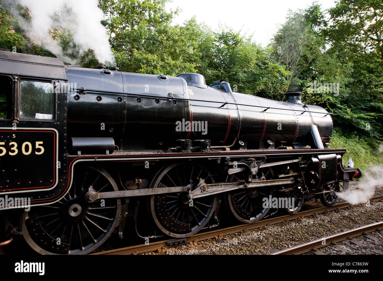 'Black 5' Dampflok schleppen "Cumbrian Mountain Express" Dampf besondere Stockfoto