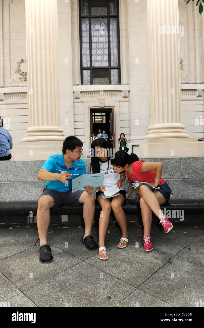 Chinesische Studenten Studium an der Yale University English Language Institute in Yale Summer School. Stockfoto