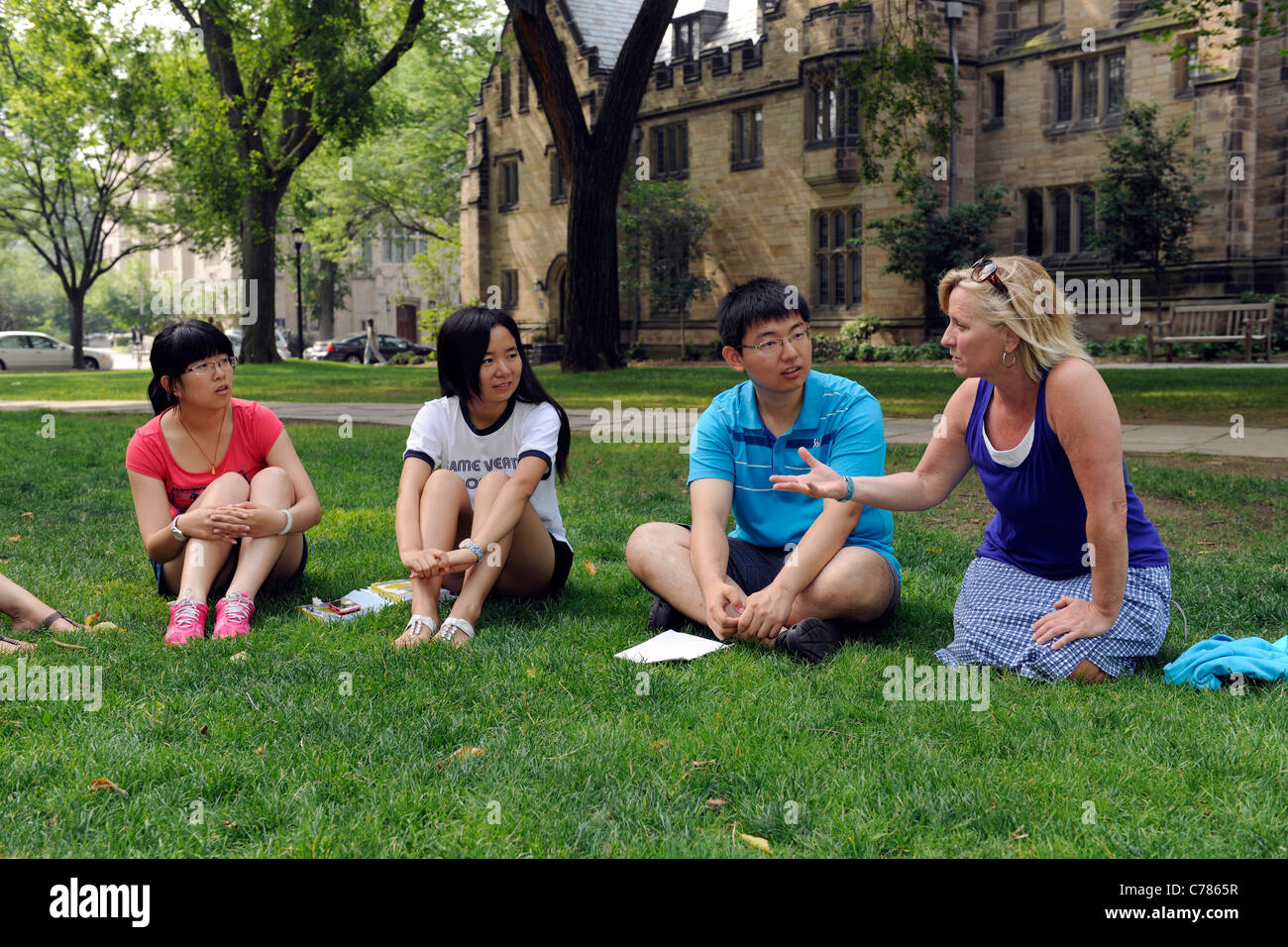 Chinesische Studenten an English Language Institute an der Yale University Summer School zu studieren. Stockfoto