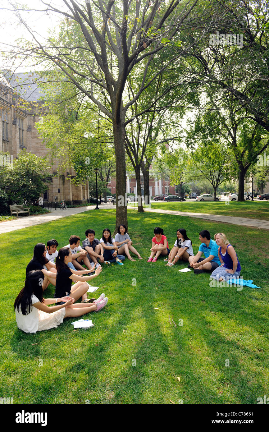 Ausländische Studierende an English Language Institute an der Yale University Summer School zu studieren. Stockfoto