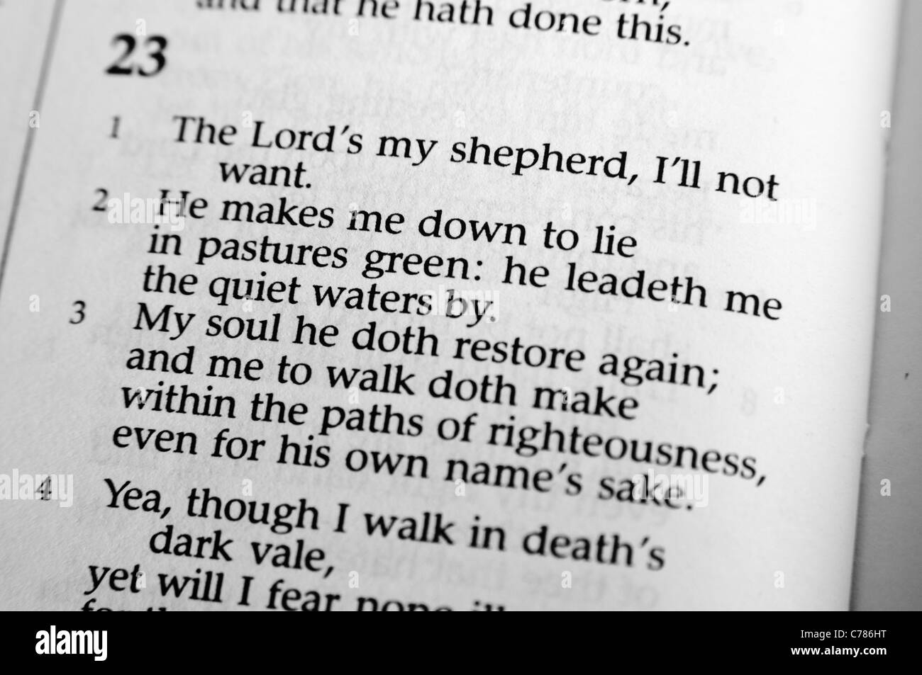 Der Herr ist mein Hirte Hymne Stockfoto