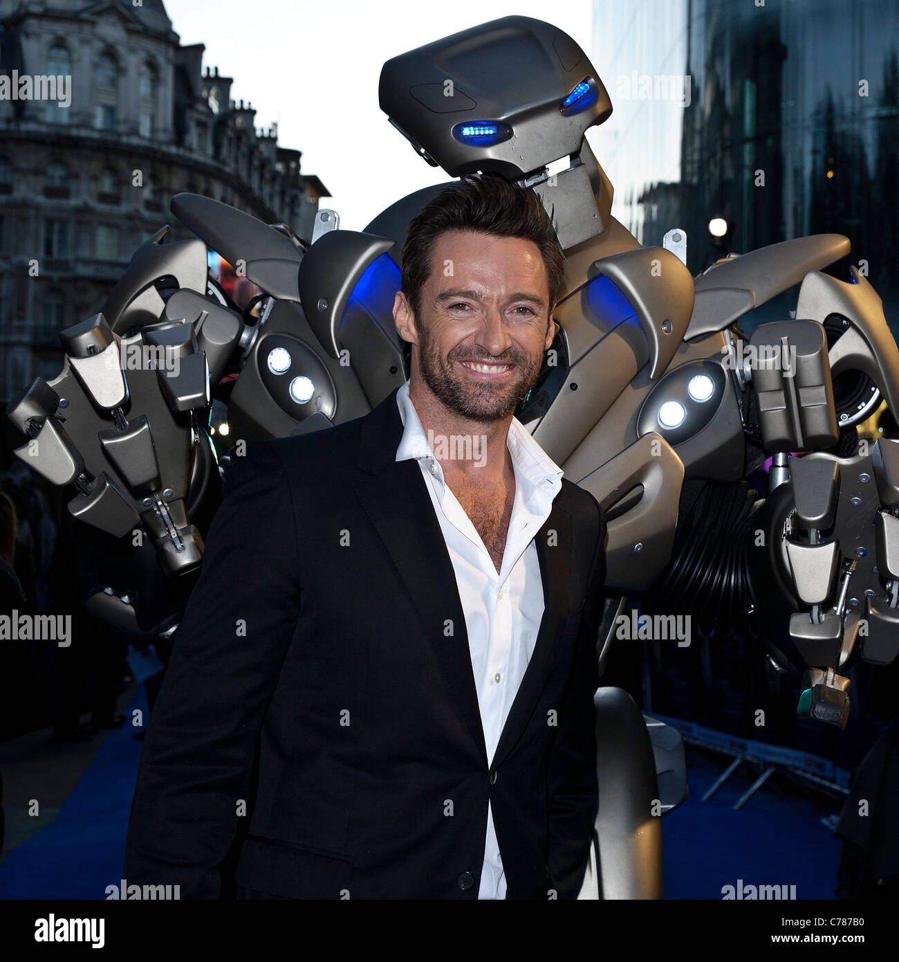Schauspieler Hugh Jackman besucht die UK Premiere von Real Steel The Empire, Leicester Square, London auf 14. September 2011. Stockfoto
