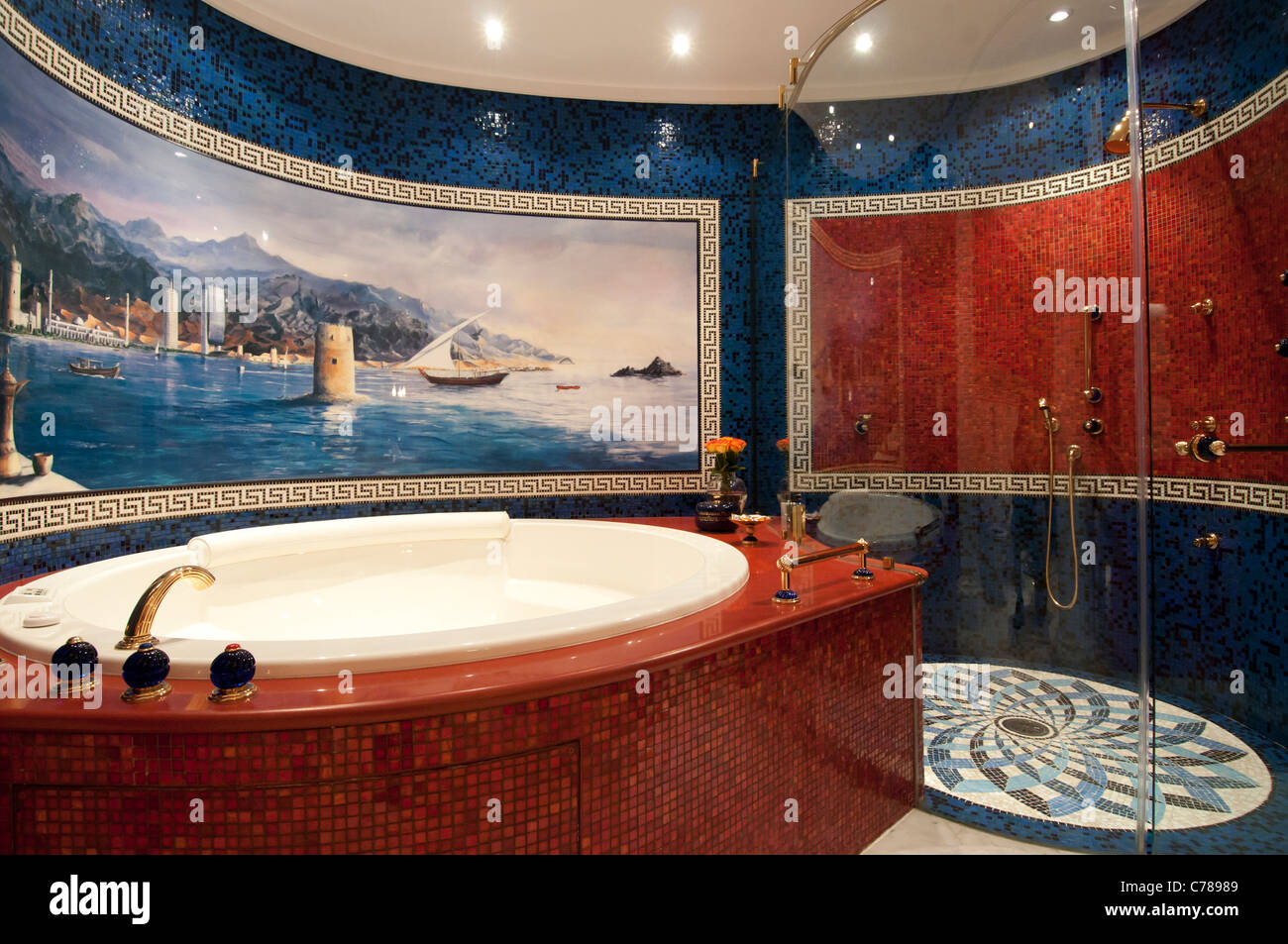 Burj Al Arab Hotel Badewanne Und Dusche Im Badezimmer Der