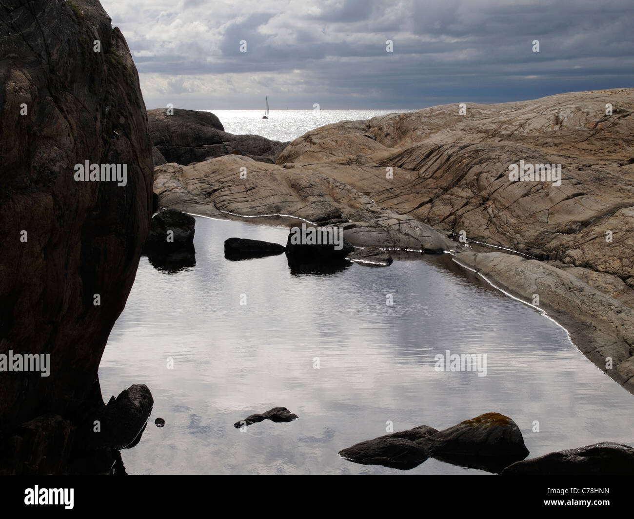 Pool, Sandholmen, Bohuslän, Schweden Stockfoto