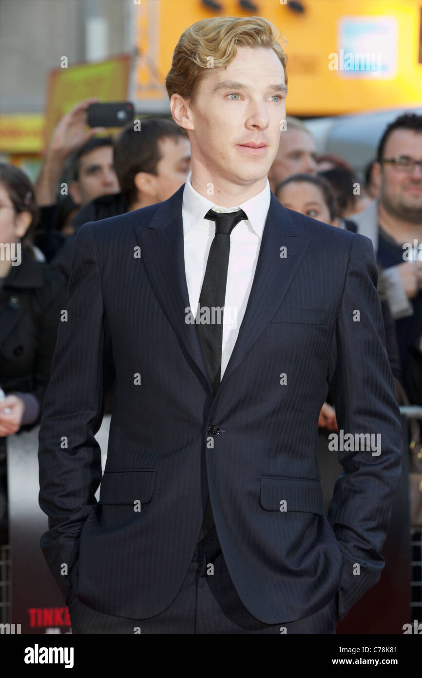 Bild zeigt Benedict Cumberbatch Teilnahme an den UK Film Premiere für Tinker, Tailor, Soldier, Spy Stockfoto