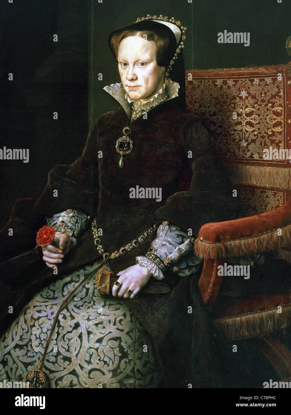 Maria i. von England (1516-1558). Königin von England und Irland. Porträt von Antonio Moro. Prado-Museum. Madrid. Spanien. Stockfoto