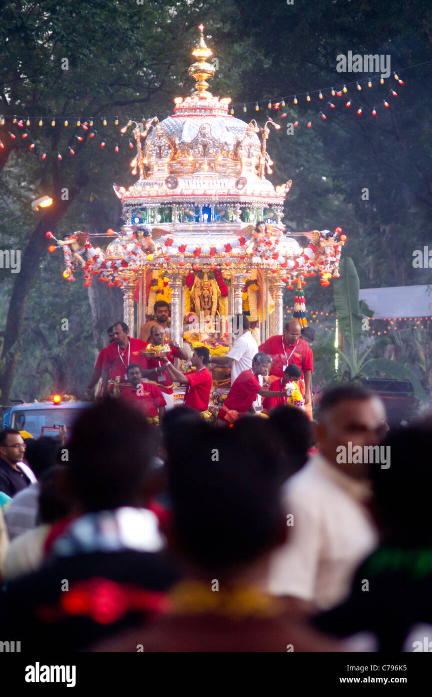 Thaipusam Wagen Prozession in Penang, Malaysia, 2011. Stockfoto