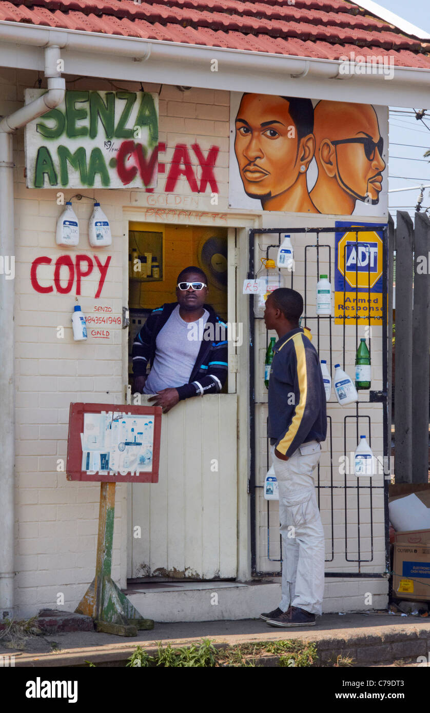 Shop bei Amanzimtoti, KwaZulu-Natal, Südafrika. Stockfoto