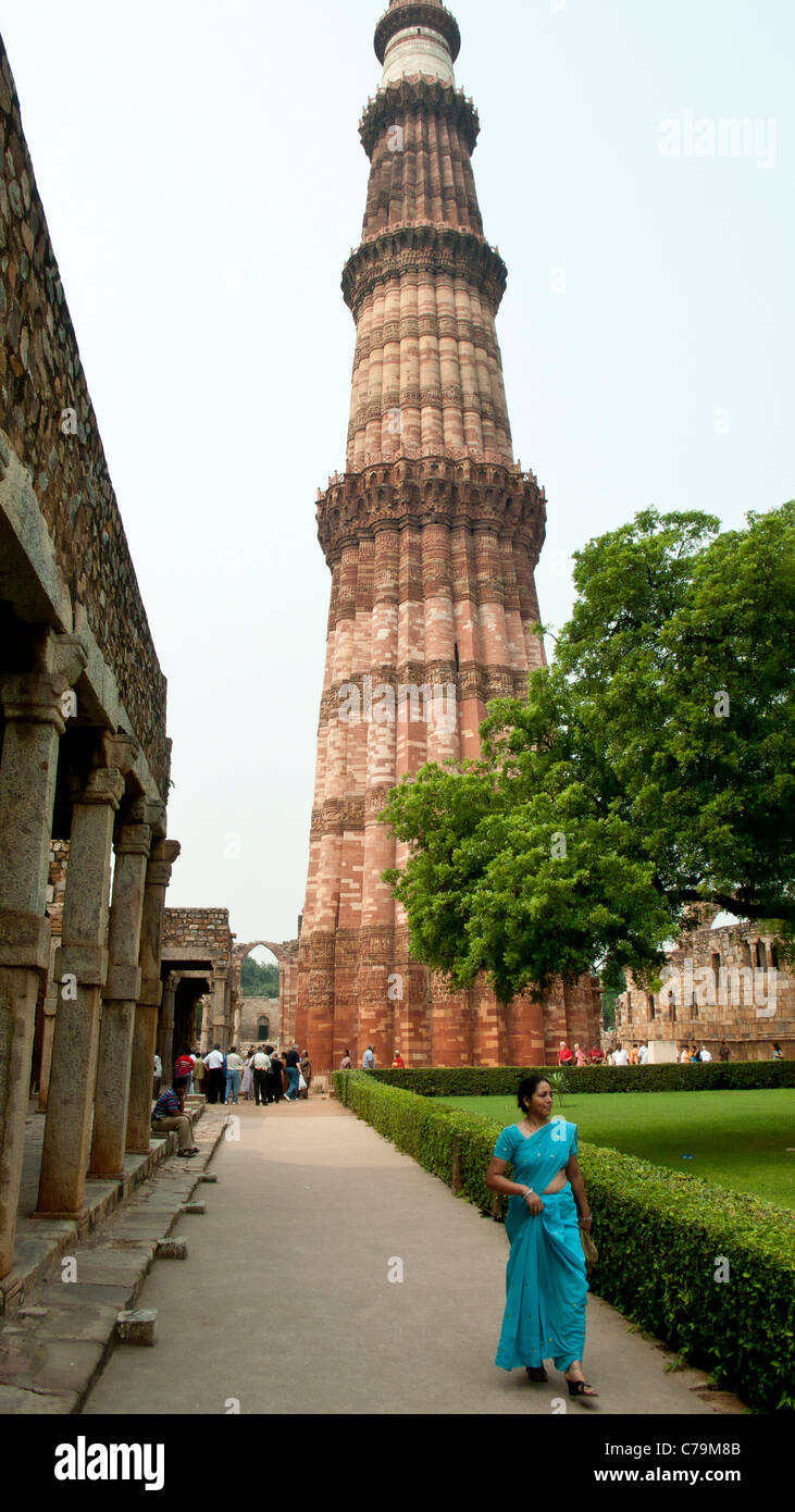 Qutb Minar Turm Delhi Indien Stockfoto