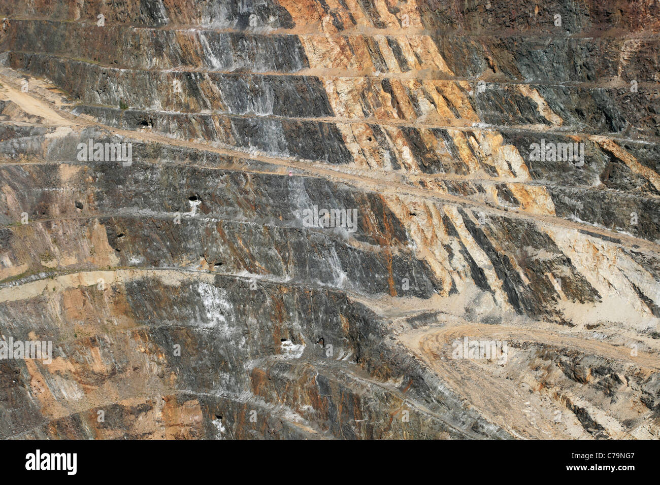 Seite der Homestake Open pit mine in Lead, South Dakota Stockfoto