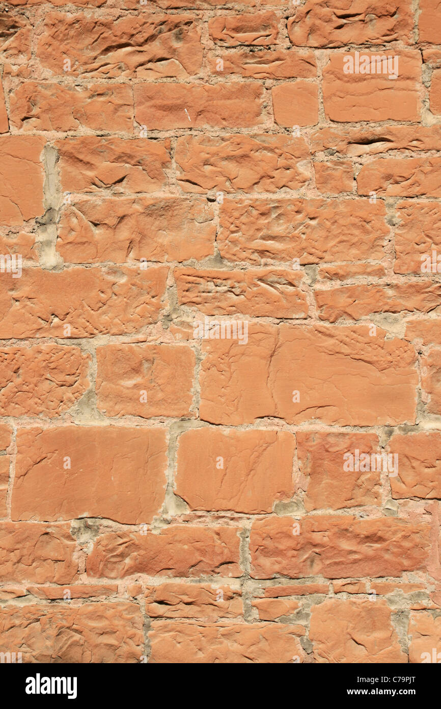 alte rote Sandsteinmauer Stockfotografie Alamy