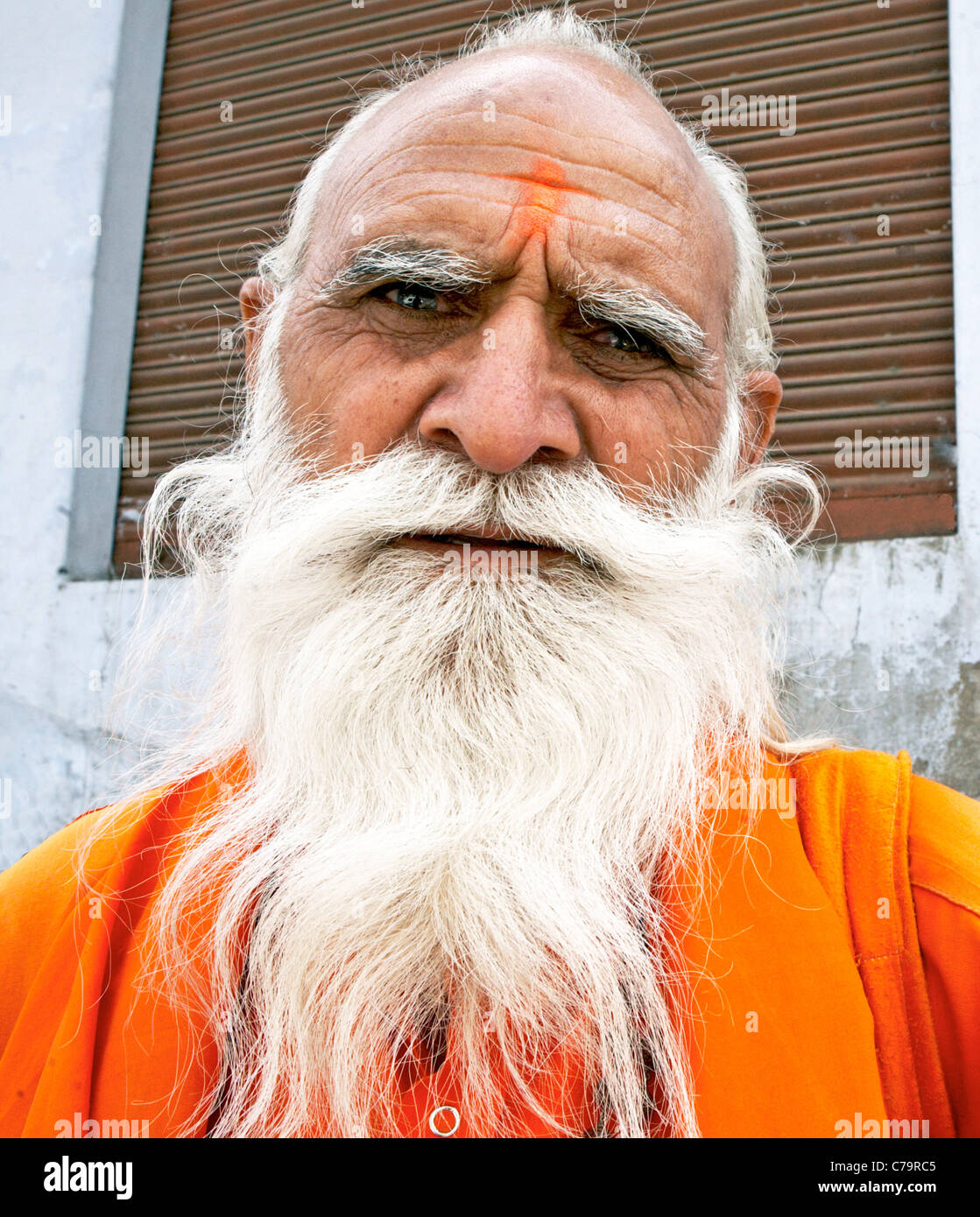 Indischen Sadhu am Holi Festival Mathura India Stockfoto