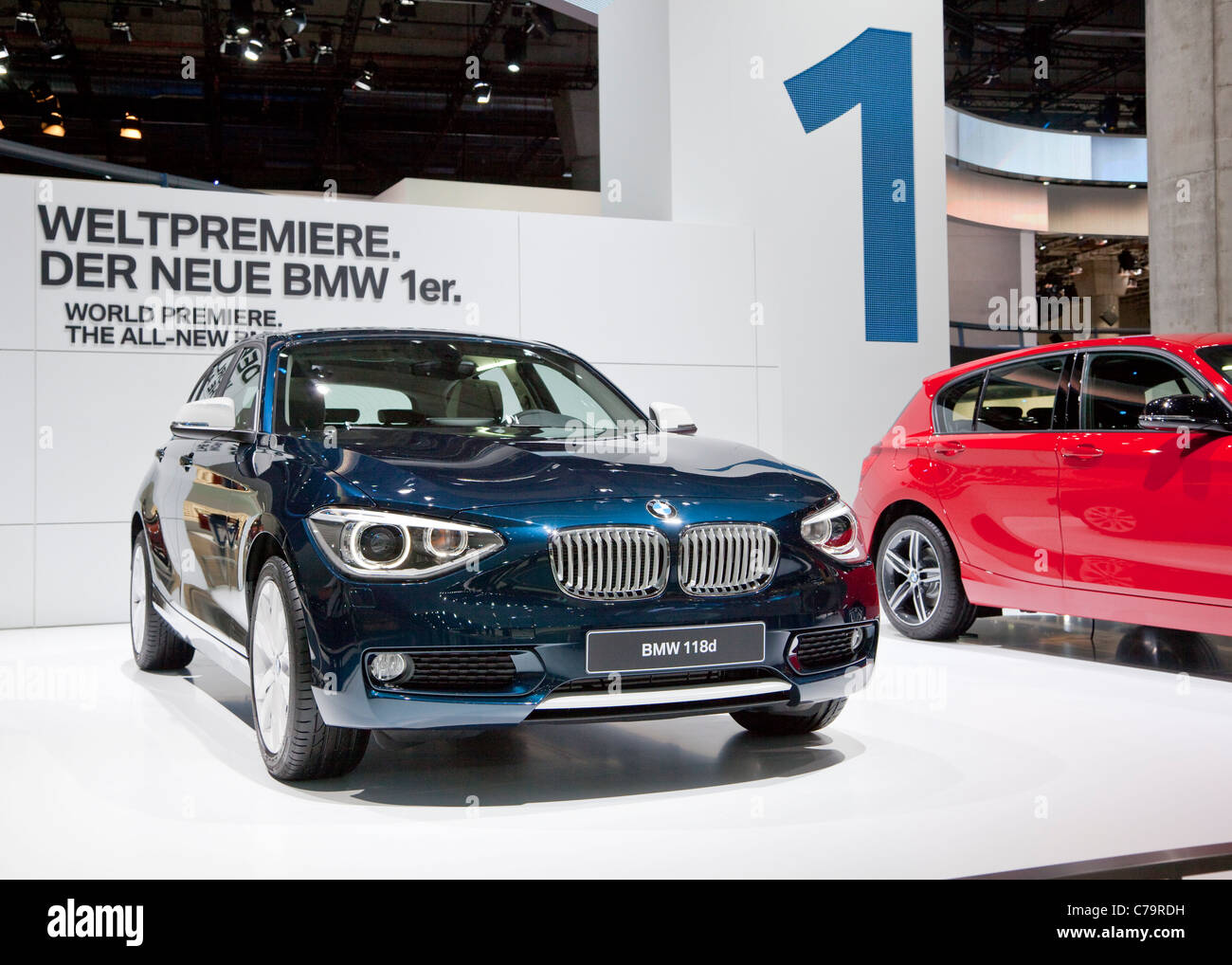 Neuer BMW 118i auf der IAA 2011 International Motor Show in Frankfurt Am Main, Deutschland Stockfoto