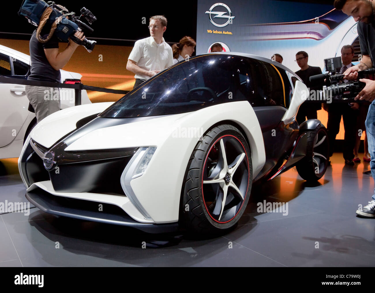 Neue Opel Rak-e elektrische Concept Car auf der IAA 2011 International Motor Show in Frankfurt Am Main, Deutschland Stockfoto