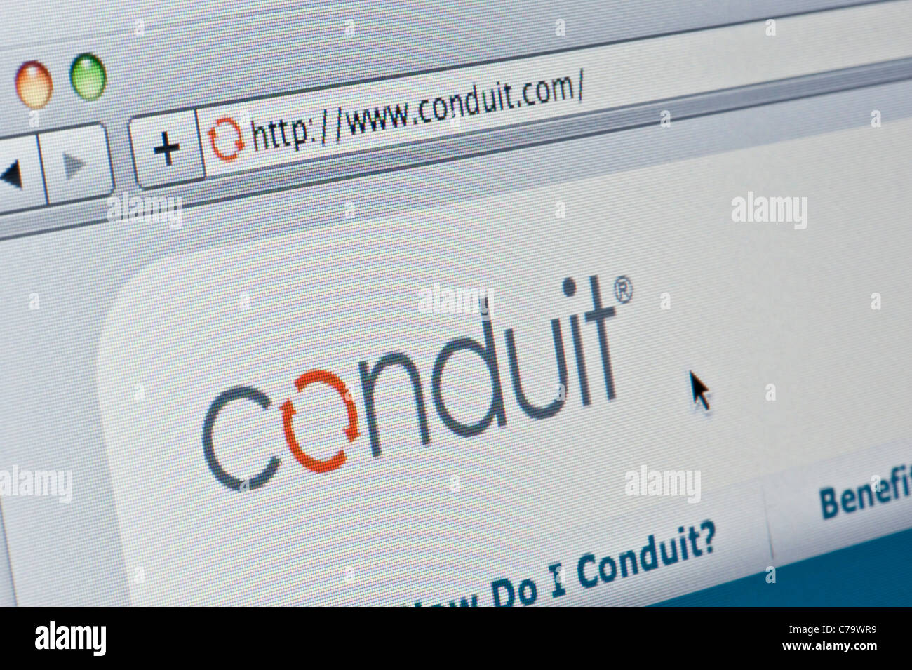 Nahaufnahme von Conduit-Logo auf ihrer Website gesehen. (Nur zur redaktionellen Verwendung: print, TV, e-Book und redaktionelle Webseite). Stockfoto