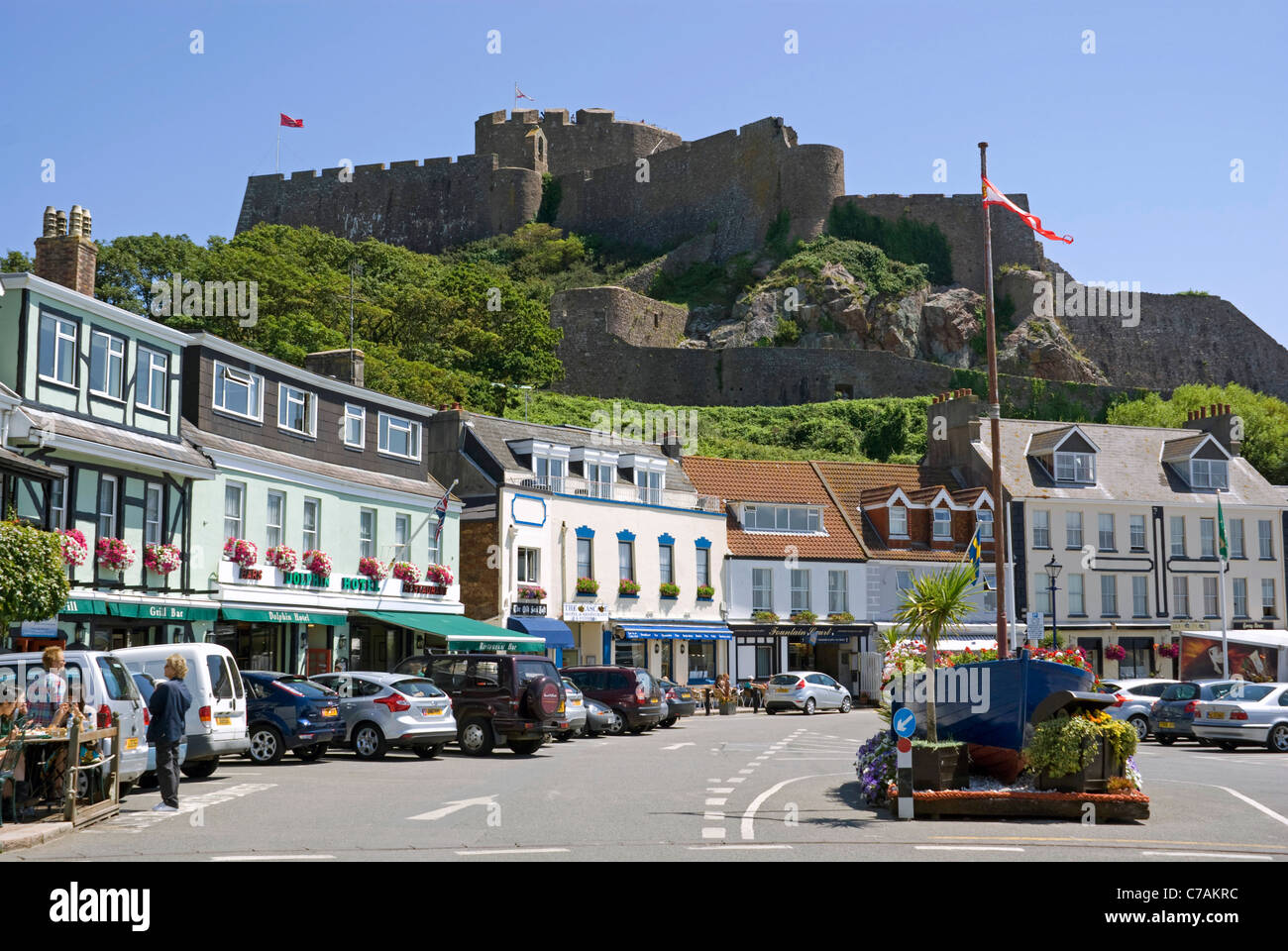 Mont Hochmuts Burg, Gorey, Jersey, Kanalinseln Stockfoto