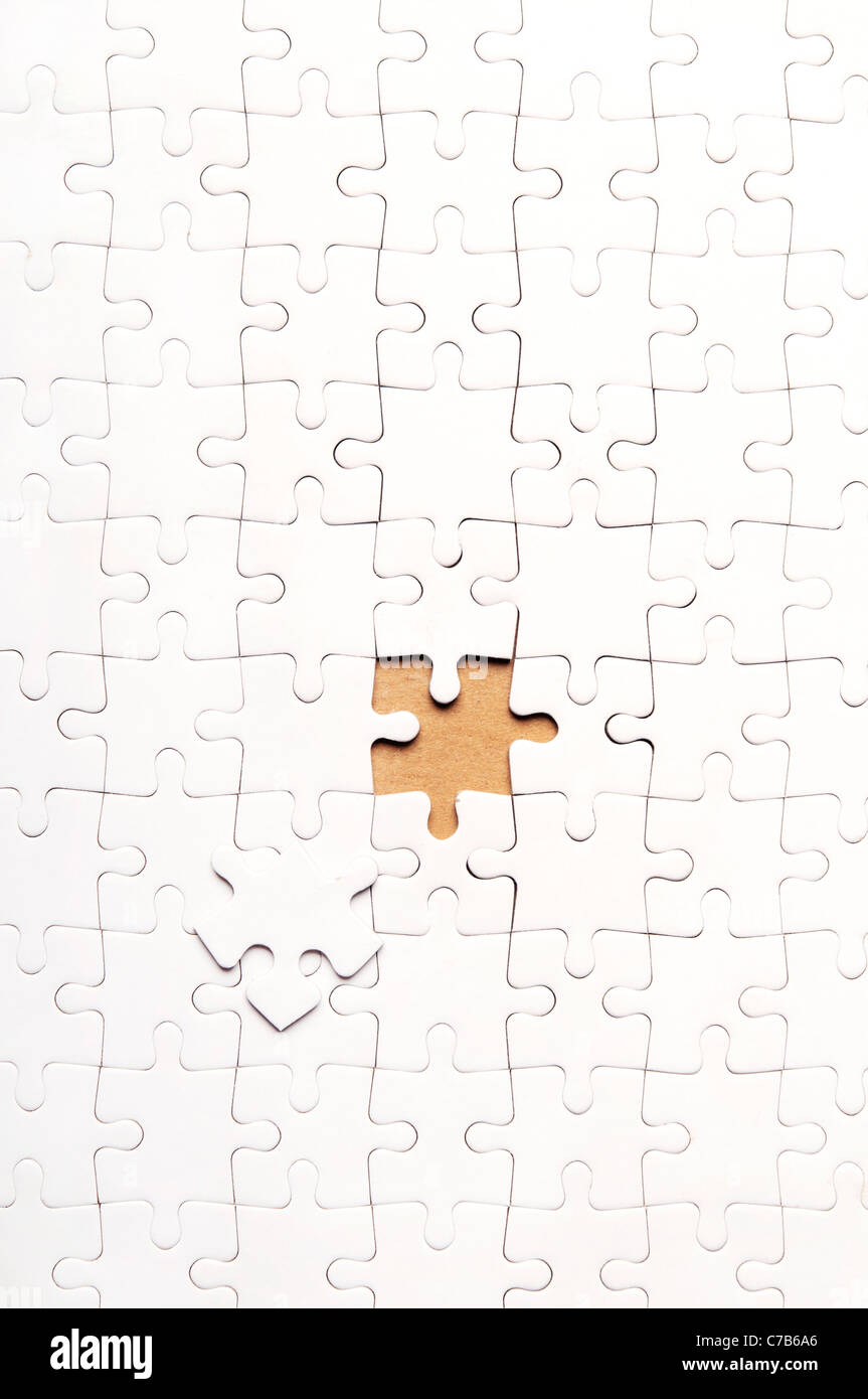leere Jigsaw Puzzle unvollendet Stockfoto