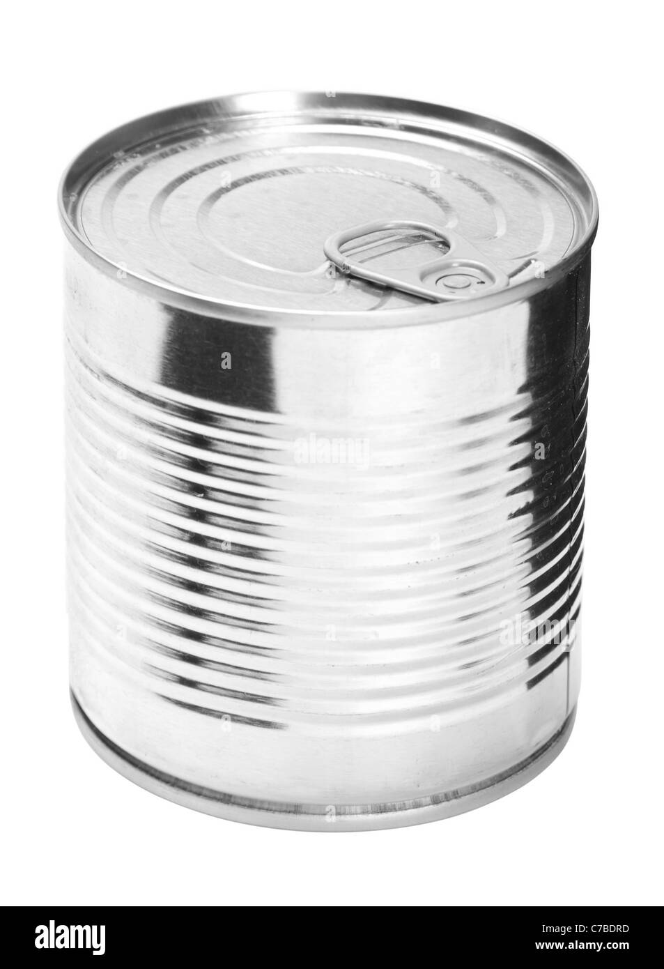 Metall kann für Presered Lebensmittel auf weißem Hintergrund Stockfoto