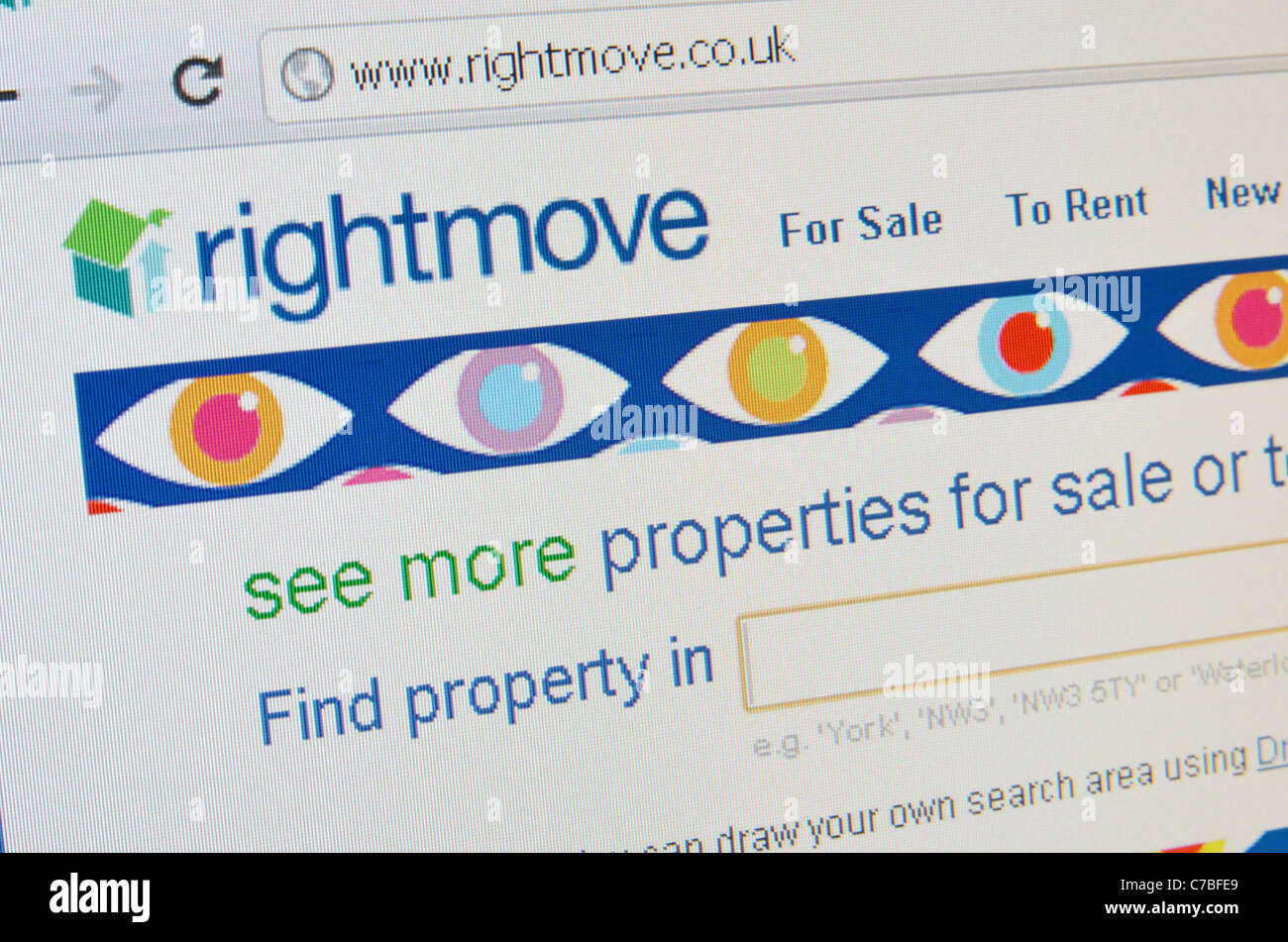 Rightmove Website screenshot Stockfoto Rightmove Website screenshot Stockfoto