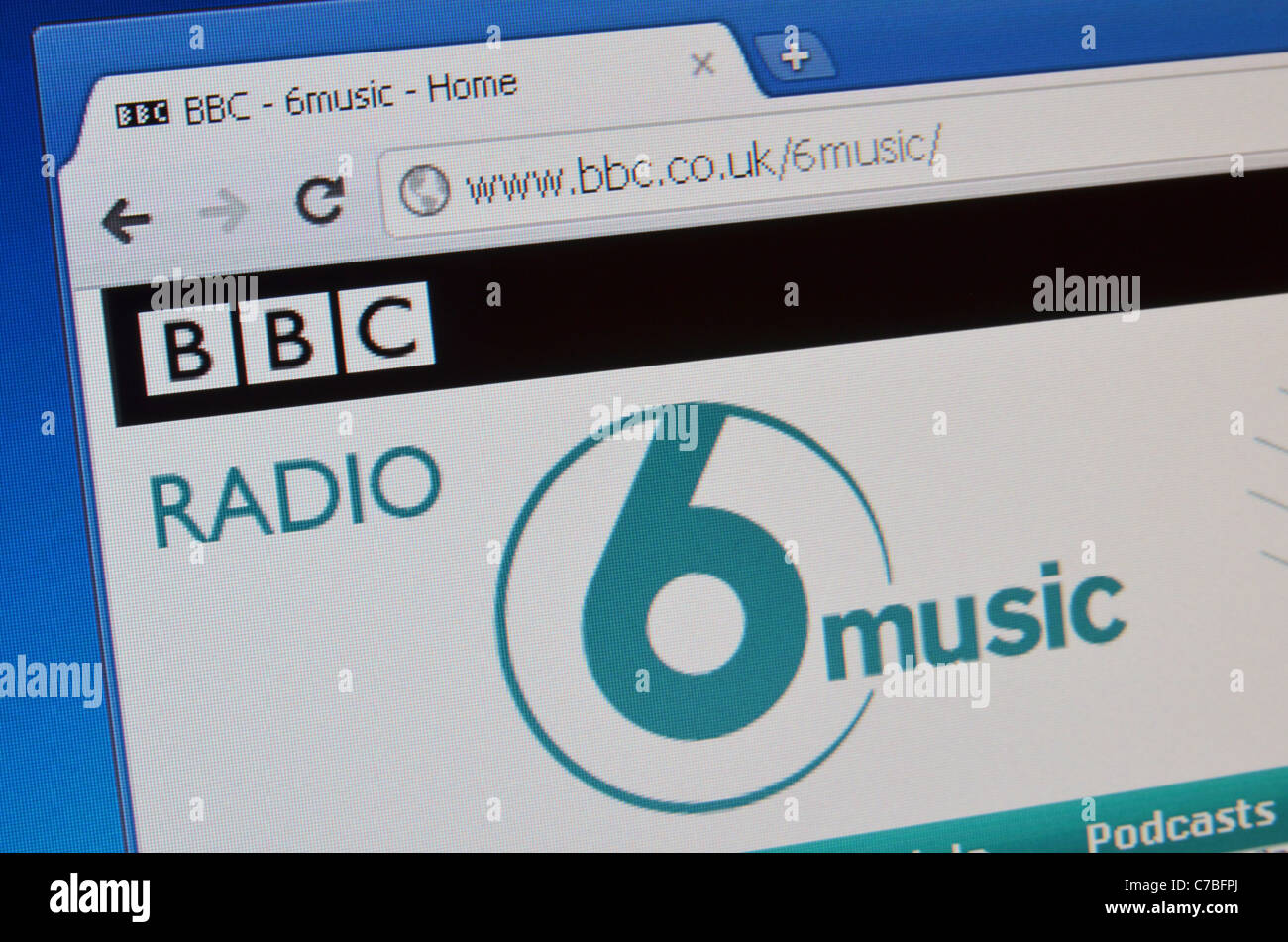 BBC Radio 6 Music Website screenshot Stockfoto