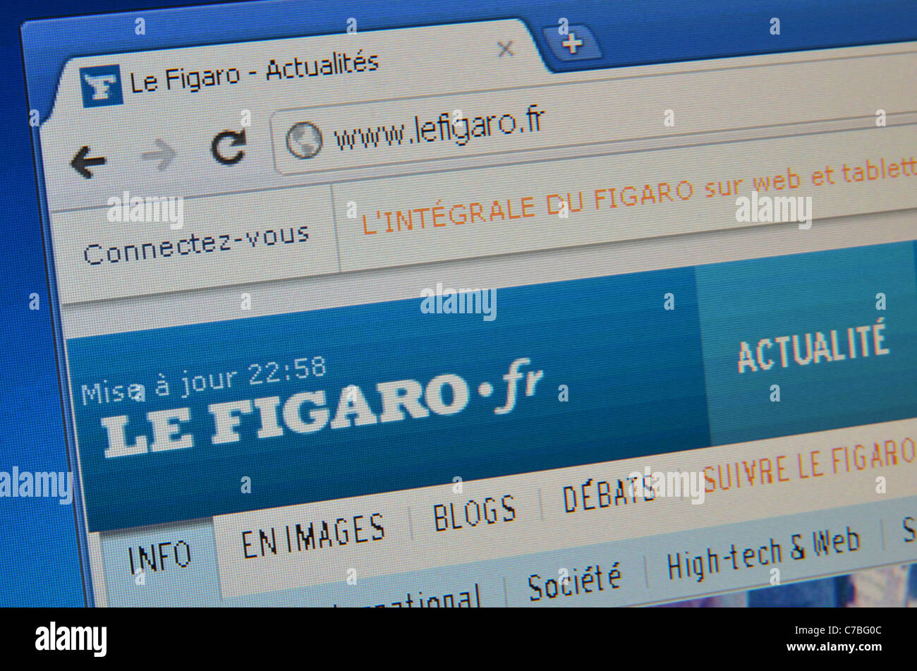 Le Figaro Website screenshot Stockfoto