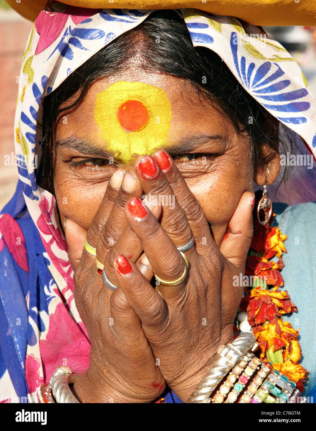 Weibliche indischen Sadhu Durbar Square-Kathmandu-Nepal-Asien Stockfoto