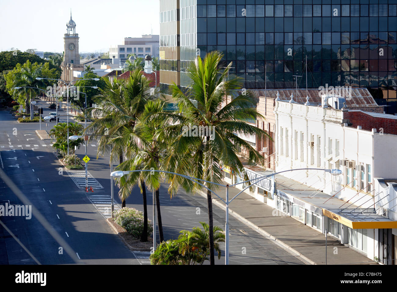 Blick Auf Victoria Parade Stadtzentrum Rockhampton Rockhampton Queensland Australien Stockfotografie Alamy
