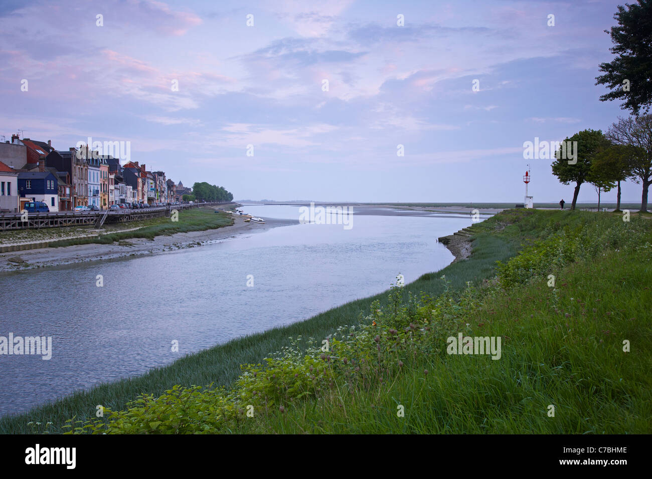 Morgen am Fluss bei Saint-Valery-Sur-Somme, Abt. Somme Picardie, Frankreich, Europa Stockfoto