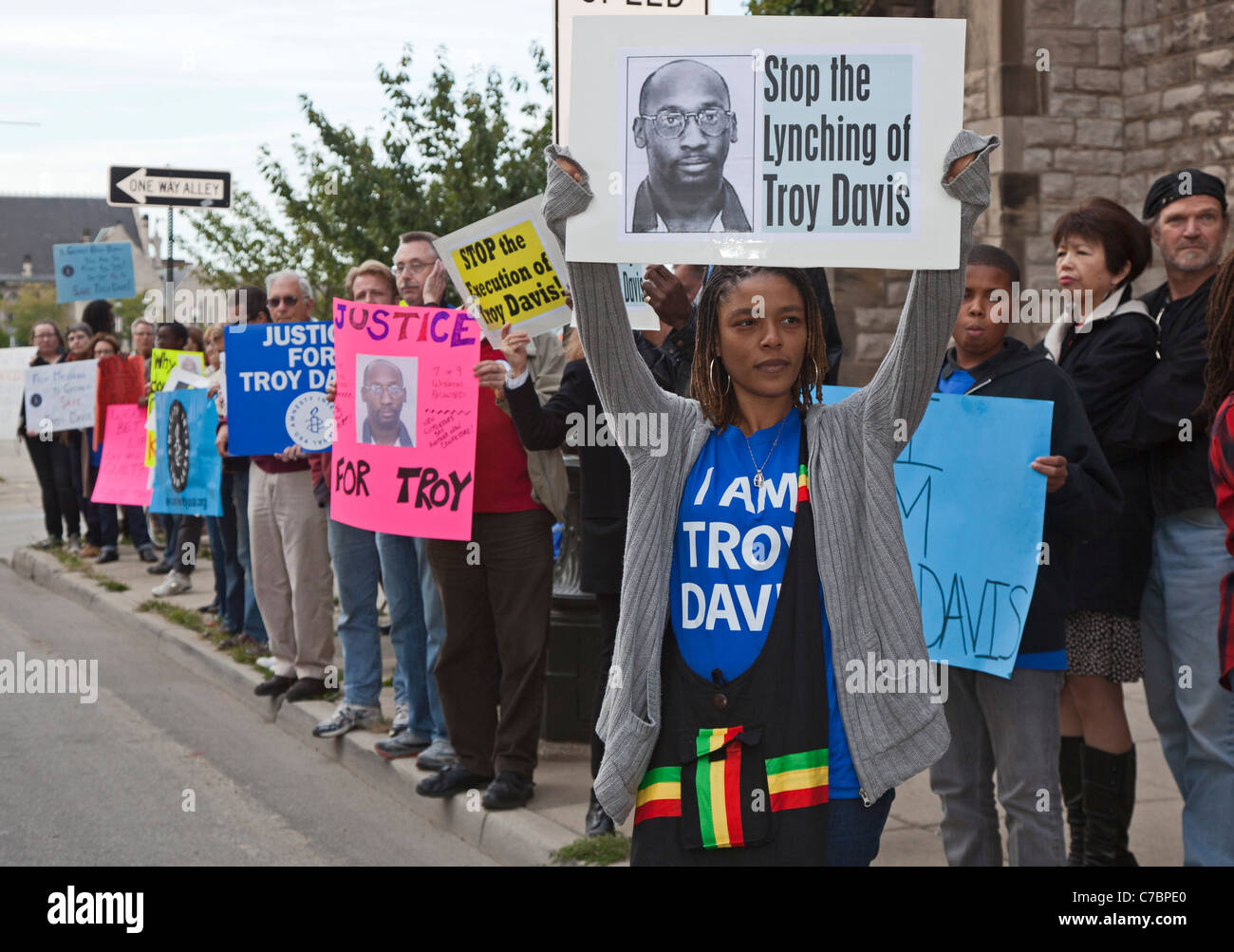 Todesstrafe Gegner Protest geplante Hinrichtung von Troy Davis Stockfoto