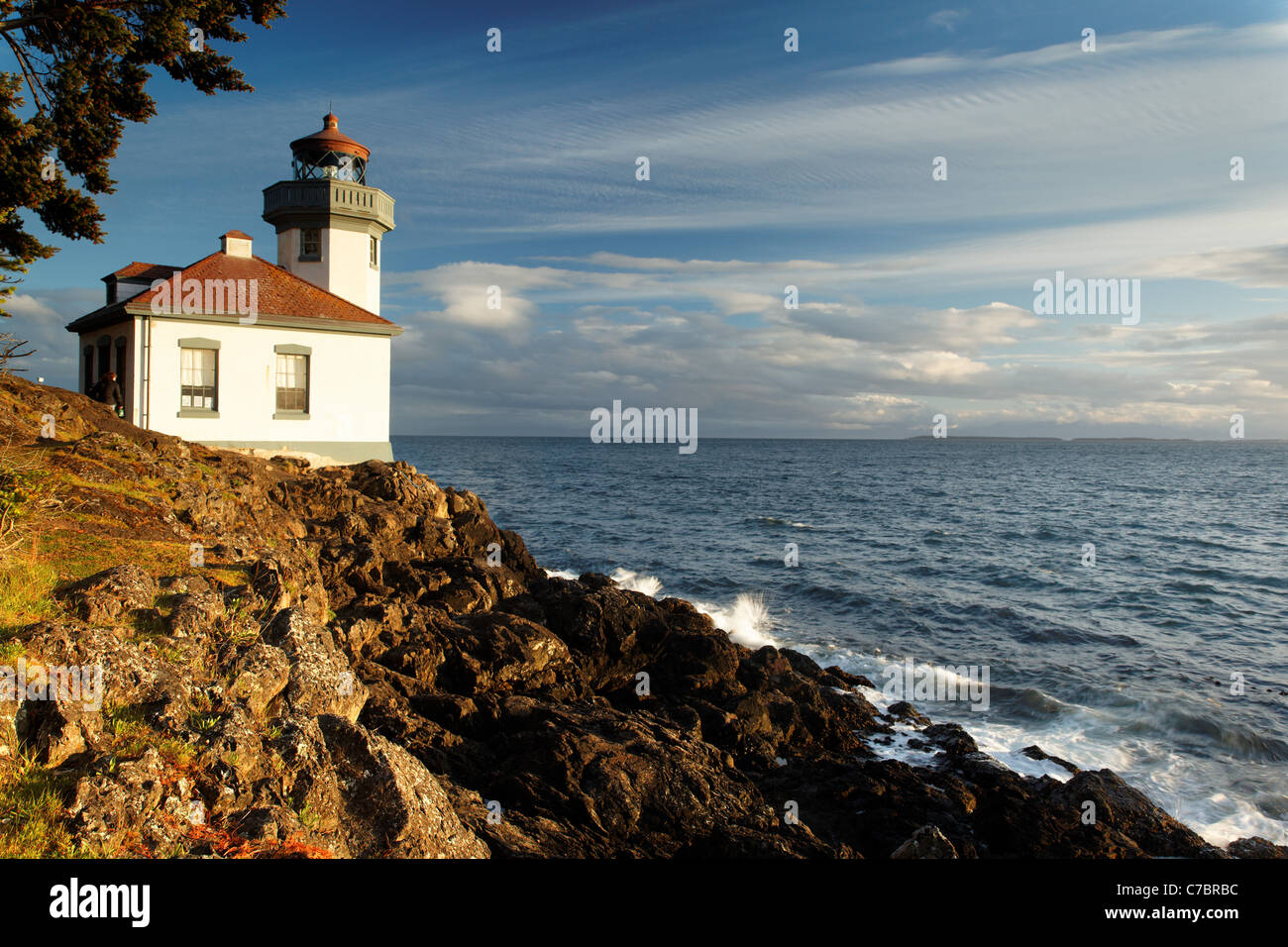 Lime Kiln Point Lighthouse, Lime Kiln Point State Park, San Juan Island, Washington, USA Stockfoto