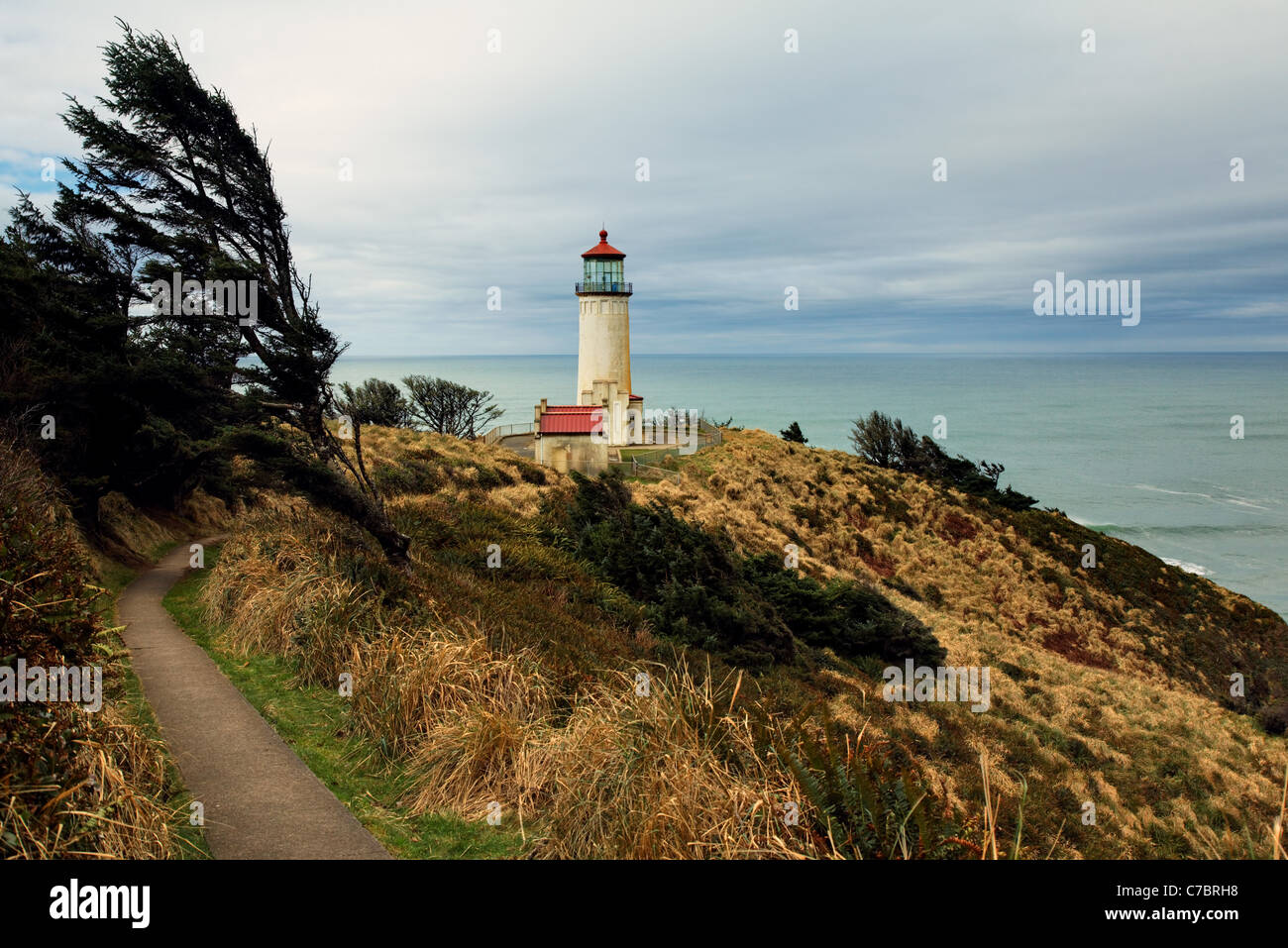 North Head Leuchtturm, Kap Enttäuschung State Park, Washington, USA Stockfoto