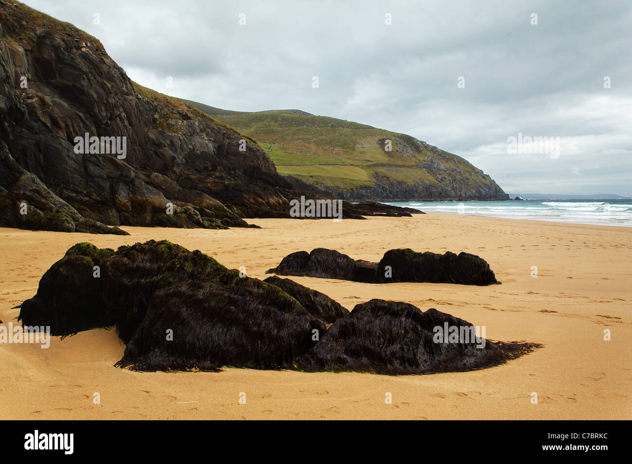Coumeenole Beach, Dunmore Head, in der Nähe von Slea Head, Halbinsel Dingle, County Kerry, Irland Stockfoto