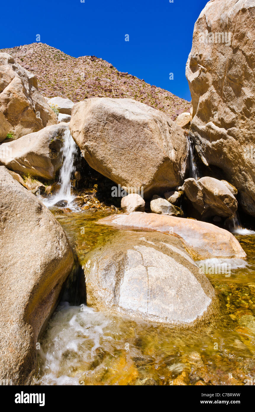 Wasserfall in Borrego Palm Canyon, Anza-Borrego Desert State Park, Kalifornien USA Stockfoto