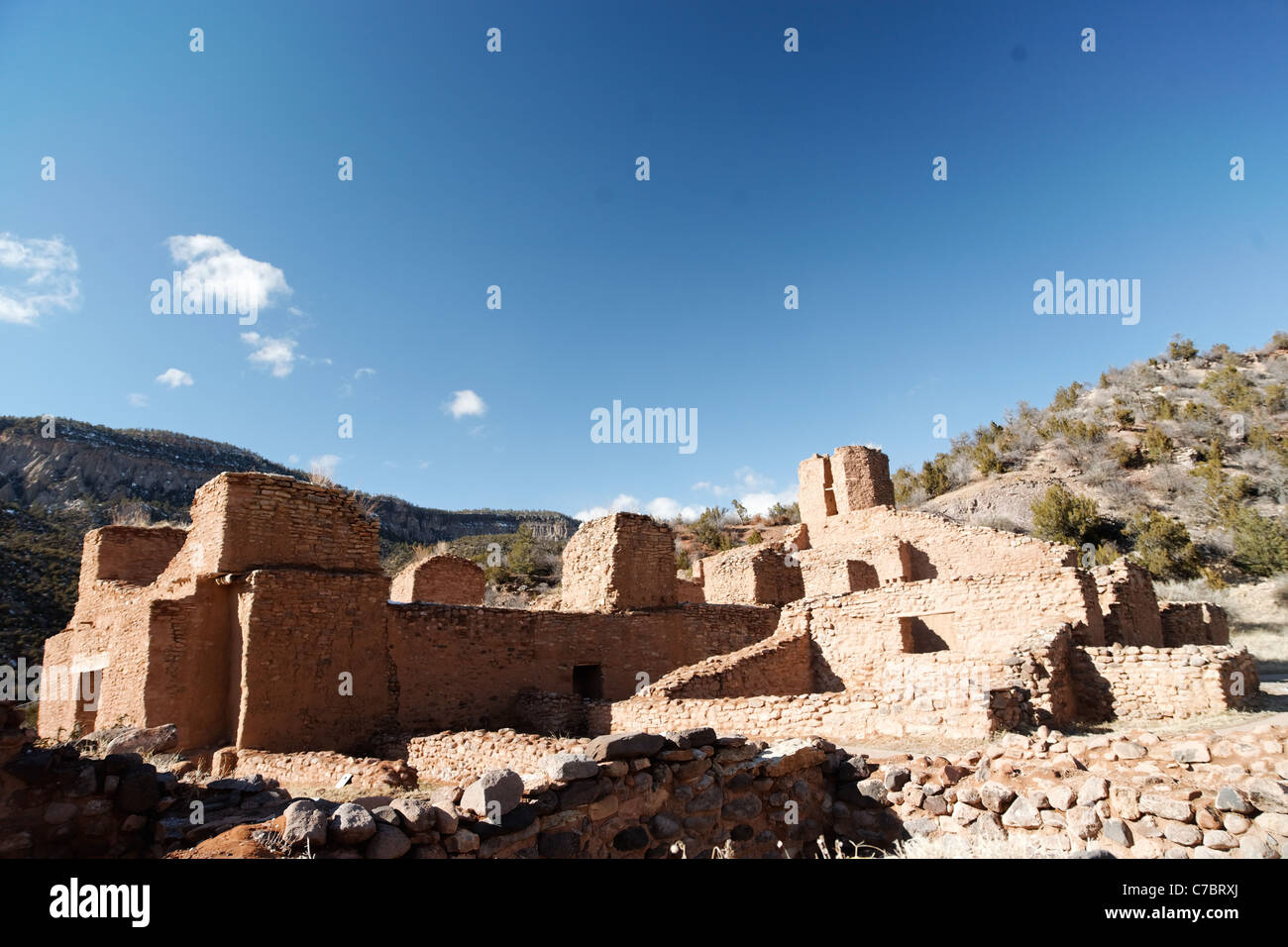 Reste von San José de Los Jemez Kirche aus dem Jahr 1610, Jemez State Monument Heritage Area, Jemez Springs, New Mexico, USA Stockfoto