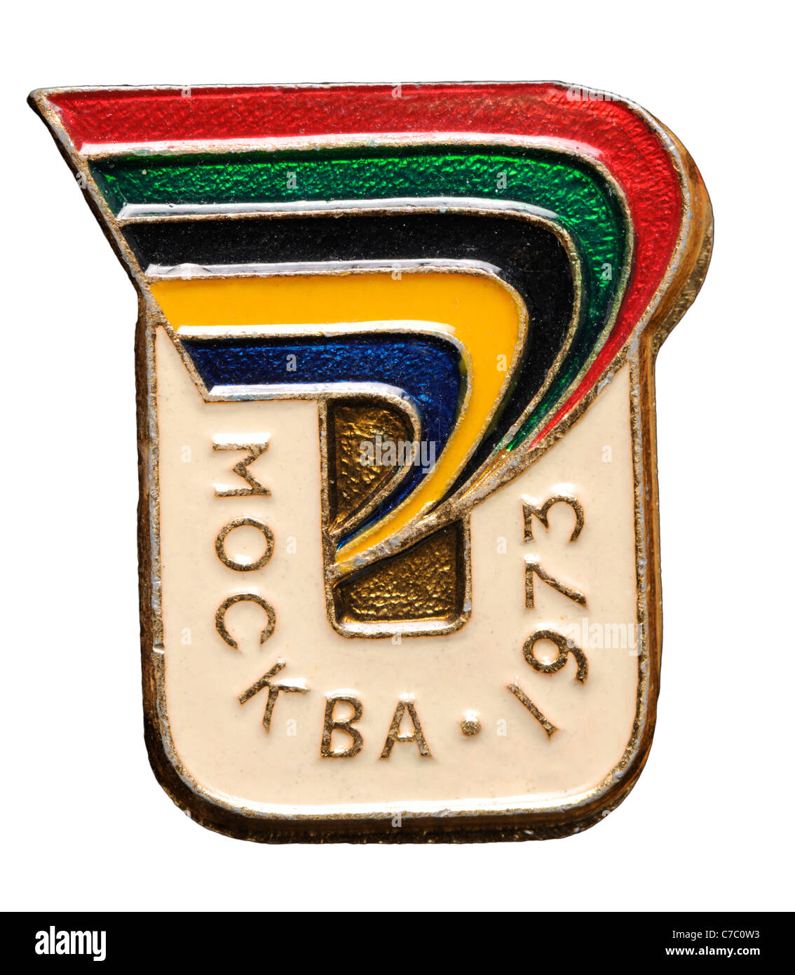 Russische Emaille Pin Badge - Moskau 1973 Stockfoto